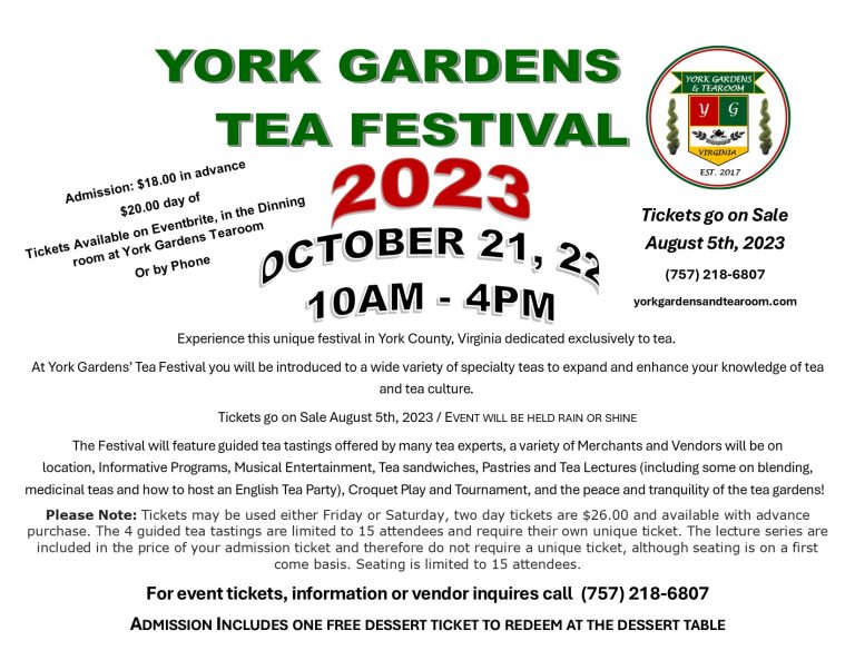 Fall Tea Festival 2023 – York Gardens & Tearoom